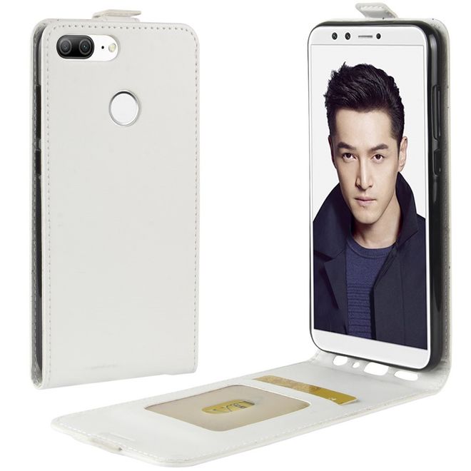 Huawei Honor 9 Lite Handy Hülle - Crazy Horse Flip Leder Series Case - weiss