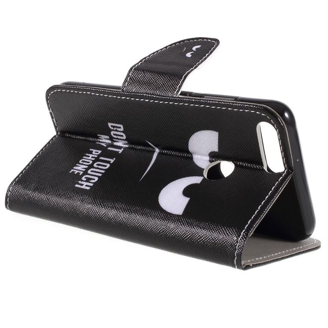 Huawei Honor 9 Lite Handyhülle - Leder Image Series Case - fieses Smiley mit Spruch