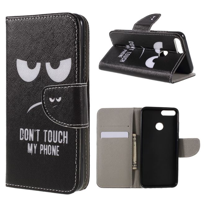 Huawei Honor 9 Lite Handyhülle - Leder Image Series Case - fieses Smiley mit Spruch