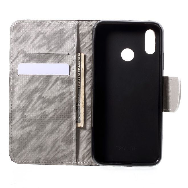 Huawei P20 Lite Handyhülle - Leder Image Series Case - blaugelber Schmetterling