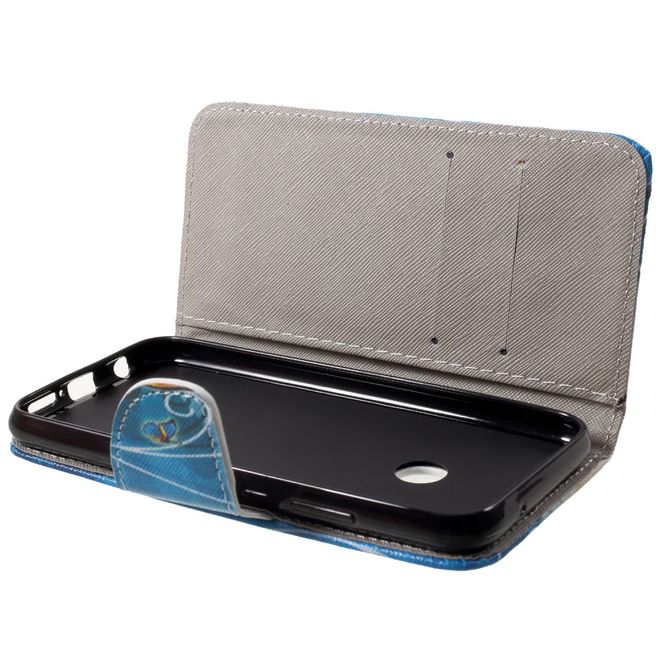 Huawei P20 Lite Handyhülle - Leder Image Series Case - blaugelber Schmetterling