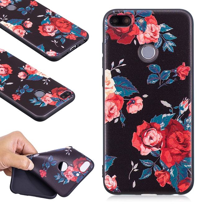 Huawei Honor 9 Lite Handyhülle - Softcase Image Plastik Series - rote Rosen