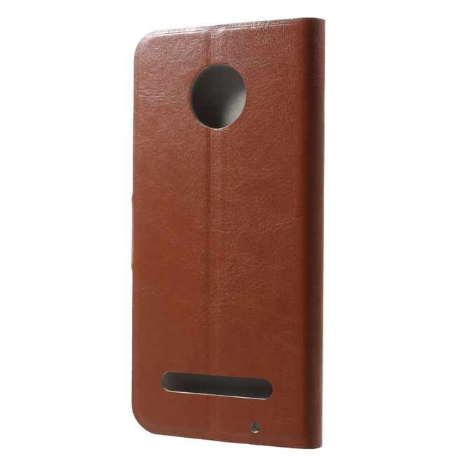 Motorola Moto Z3 Play Handy Hülle - Crazy Horse Leder Case - braun