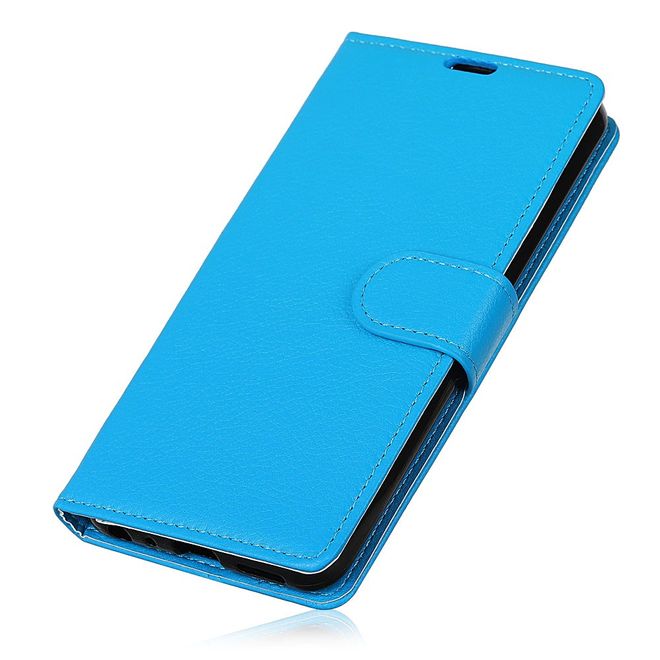 Motorola Moto Z3 Play Handy Hülle - Litchi Leder Bookcover Series - blau