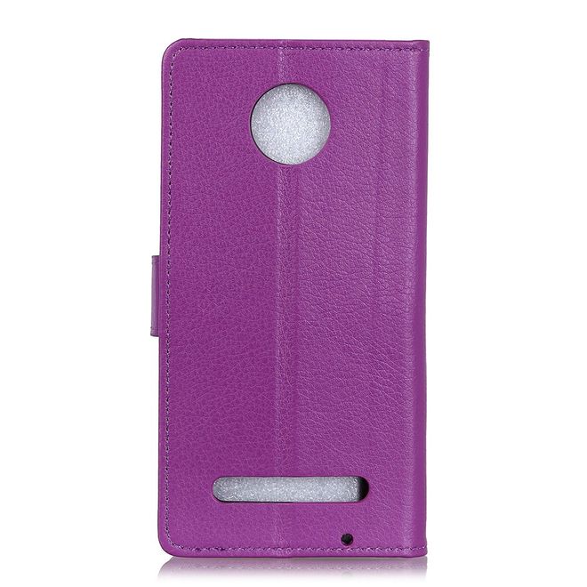 Motorola Moto Z3 Play Handy Hülle - Litchi Leder Bookcover Series - purpur