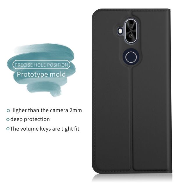 Asus Zenfone 5 Lite (ZC600KL) Handy Hülle - Classic Leder Bookcover Series - schwarz