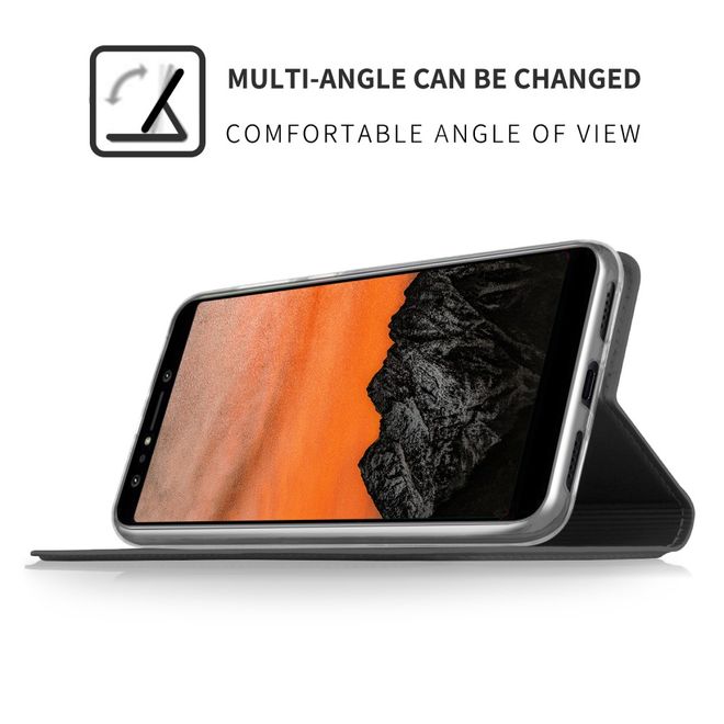 Asus Zenfone 5 Lite (ZC600KL) Handy Hülle - Classic Leder Bookcover Series - schwarz