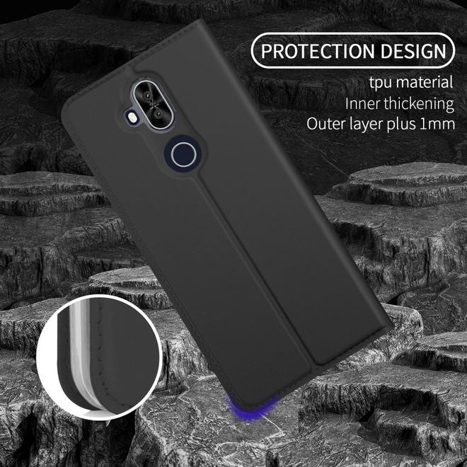 Asus Zenfone 5 Lite (ZC600KL) Handy Hülle - Classic Leder Bookcover Series - schwarz