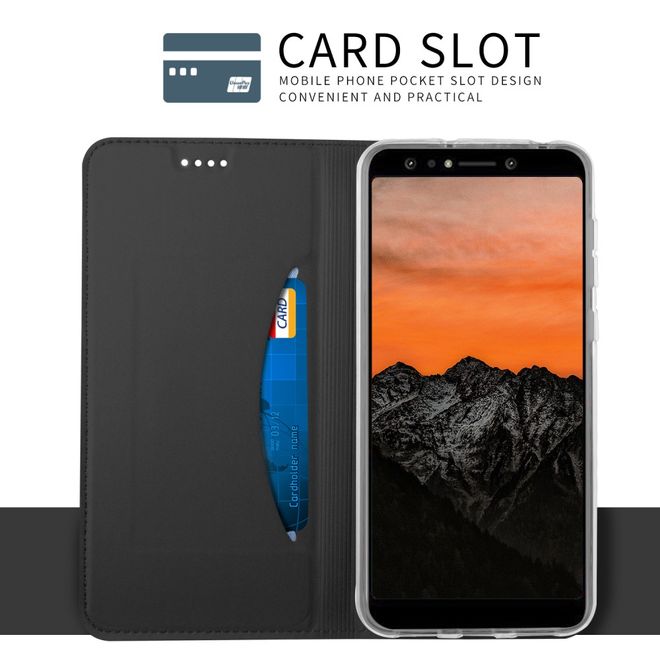 Asus Zenfone 5 Lite (ZC600KL) Handy Hülle - Classic Leder Bookcover Series - schwarz