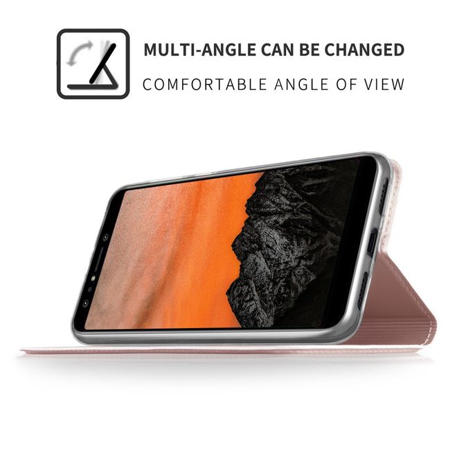 Asus Zenfone 5 Lite (ZC600KL) Handy Hülle - Classic Leder Bookcover Series - rosegold