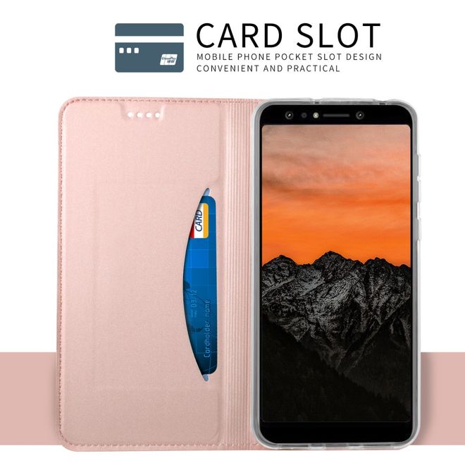 Asus Zenfone 5 Lite (ZC600KL) Handy Hülle - Classic Leder Bookcover Series - rosegold