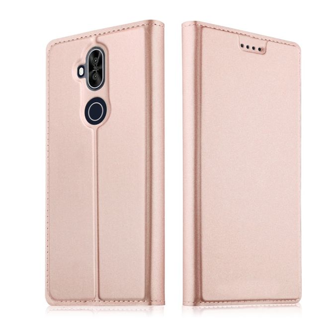 Asus Zenfone 5 Lite (ZC600KL) Handy Hülle - Classic Leder Bookcover Series - rosegold