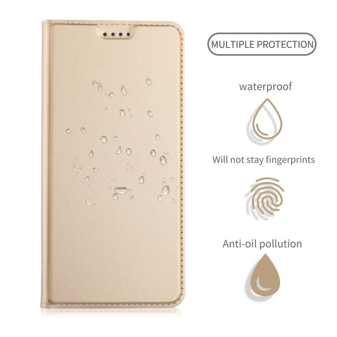 Asus Zenfone 5 Lite (ZC600KL) Handy Hülle - Classic Leder Bookcover Series - gold