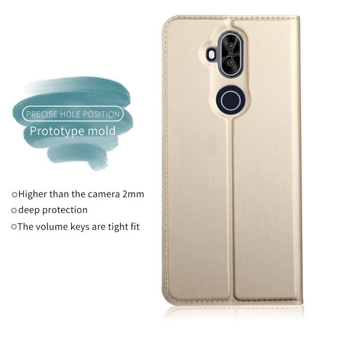 Asus Zenfone 5 Lite (ZC600KL) Handy Hülle - Classic Leder Bookcover Series - gold
