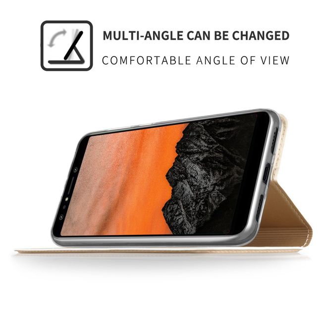 Asus Zenfone 5 Lite (ZC600KL) Handy Hülle - Classic Leder Bookcover Series - gold