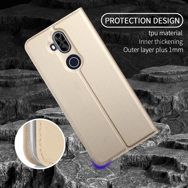 Asus Zenfone 5 Lite (ZC600KL) Handy Hülle - Classic Leder Bookcover Series - gold