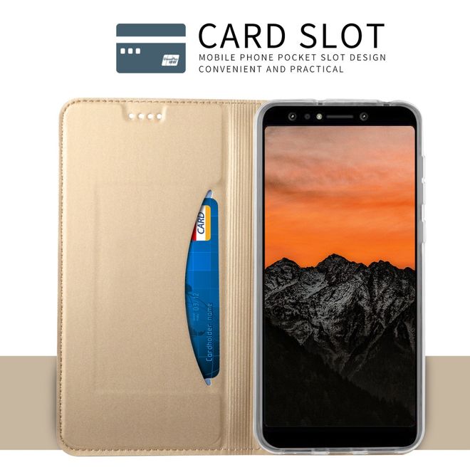 Asus Zenfone 5 Lite (ZC600KL) Handy Hülle - Classic Leder Bookcover Series - gold