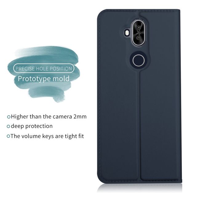 Asus Zenfone 5 Lite (ZC600KL) Handy Hülle - Classic Leder Bookcover Series - blau