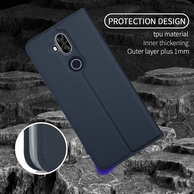 Asus Zenfone 5 Lite (ZC600KL) Handy Hülle - Classic Leder Bookcover Series - blau