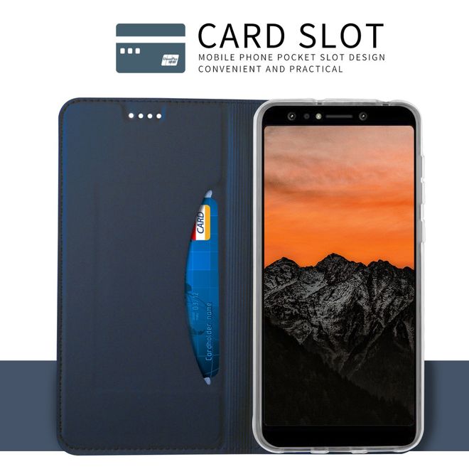 Asus Zenfone 5 Lite (ZC600KL) Handy Hülle - Classic Leder Bookcover Series - blau