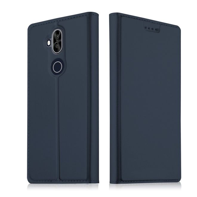 Asus Zenfone 5 Lite (ZC600KL) Handy Hülle - Classic Leder Bookcover Series - blau