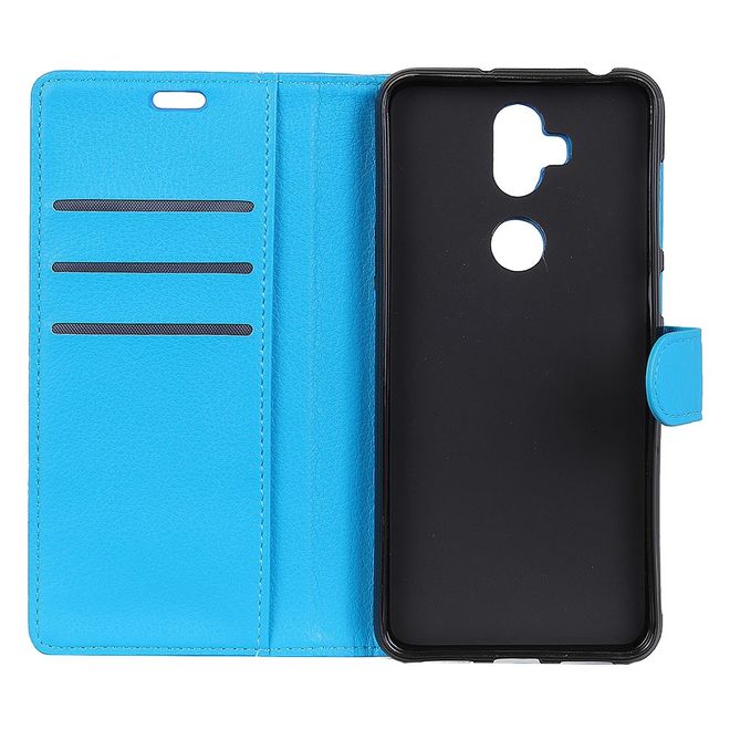 Asus Zenfone 5 Lite (ZC600KL) Handy Hülle - Litchi Leder Bookcover Series - blau