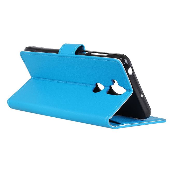Asus Zenfone 5 Lite (ZC600KL) Handy Hülle - Litchi Leder Bookcover Series - blau