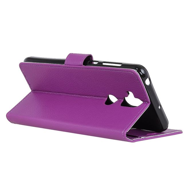 Asus Zenfone 5 Lite (ZC600KL) Handy Hülle - Litchi Leder Bookcover Series - purpur