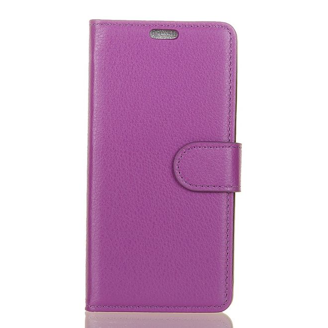 Asus Zenfone 5 Lite (ZC600KL) Handy Hülle - Litchi Leder Bookcover Series - purpur