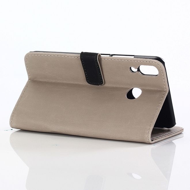 Asus Zenfone 5Z (ZS620KL) Handyhülle - Crazy Horse Leder Bookcover - grau