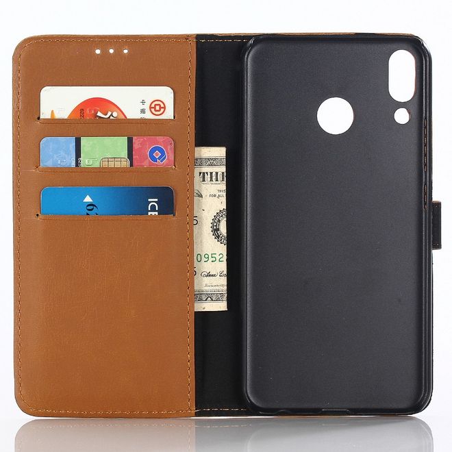 Asus Zenfone 5Z (ZS620KL) Handyhülle - Crazy Horse Leder Bookcover - braun