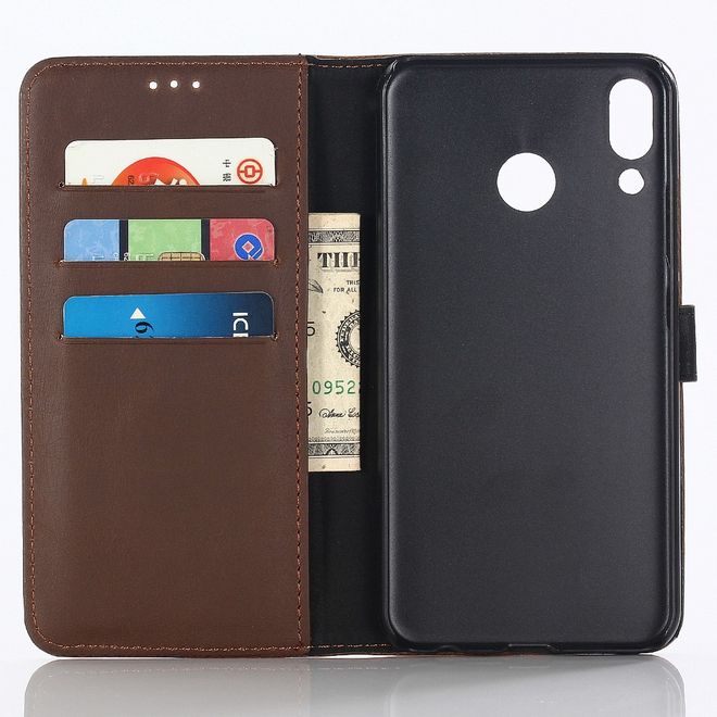 Asus Zenfone 5Z (ZS620KL) Handyhülle - Crazy Horse Leder Bookcover - kaffeefarben