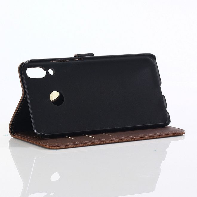 Asus Zenfone 5Z (ZS620KL) Handyhülle - Crazy Horse Leder Bookcover - kaffeefarben