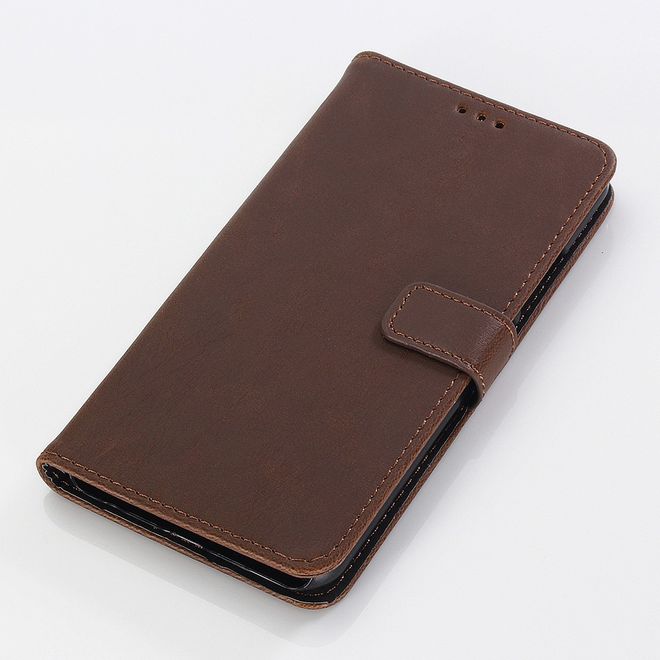Asus Zenfone 5Z (ZS620KL) Handyhülle - Crazy Horse Leder Bookcover - kaffeefarben