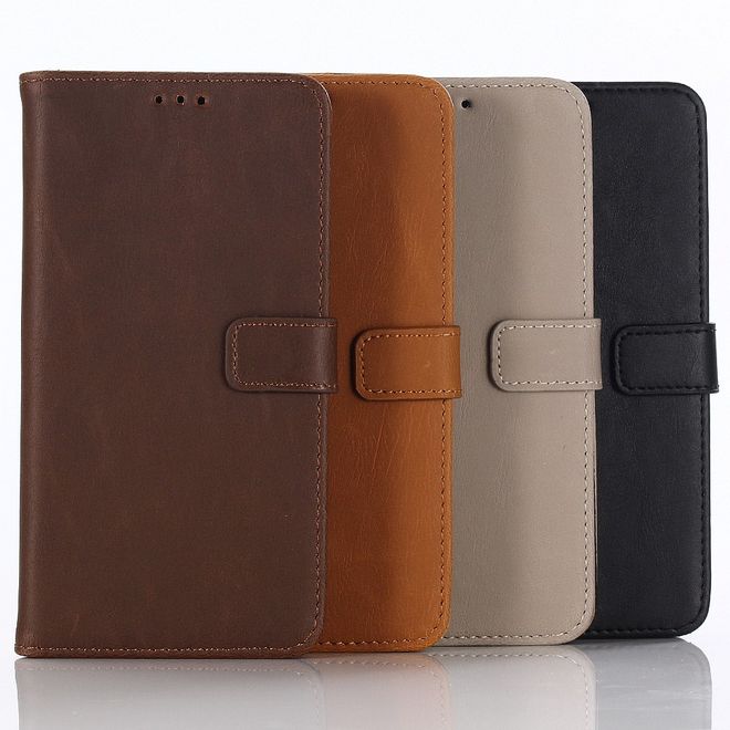 Asus Zenfone 5Z (ZS620KL) Handyhülle - Crazy Horse Leder Bookcover - kaffeefarben