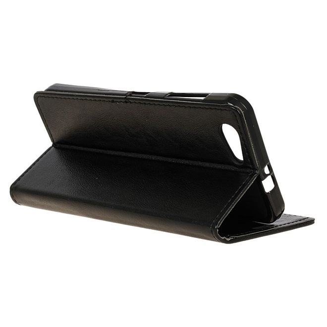 HTC Desire 12 Handyhülle - Crazy Horse II Leder Series Case - schwarz