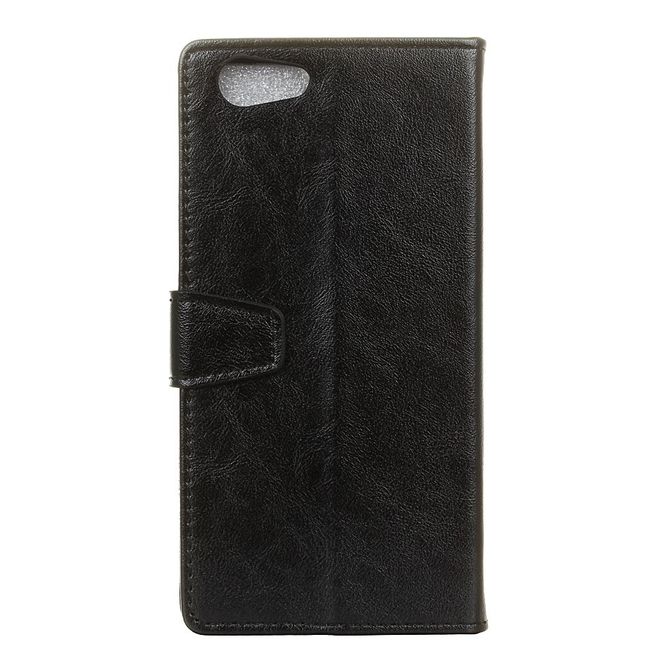 HTC Desire 12 Handyhülle - Crazy Horse II Leder Series Case - schwarz