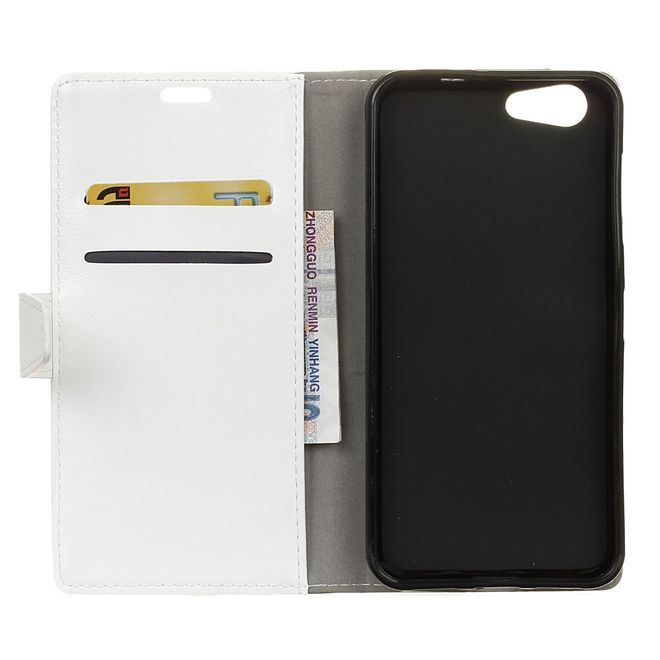 HTC Desire 12 Handyhülle - Crazy Horse II Leder Series Case - weiss