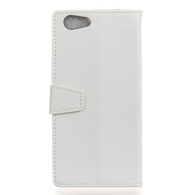 HTC Desire 12 Handyhülle - Crazy Horse II Leder Series Case - weiss