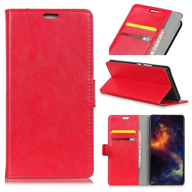 HTC Desire 12 Handyhülle - Crazy Horse II Leder Series Case - rot