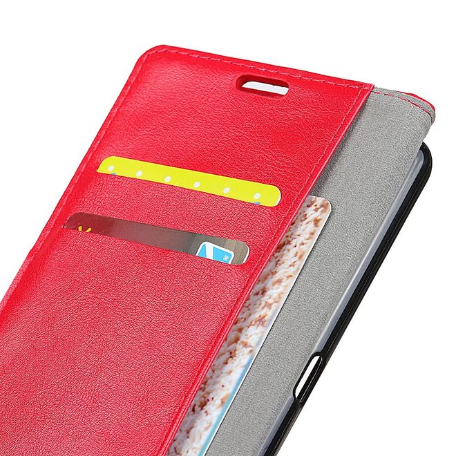 HTC Desire 12 Handyhülle - Crazy Horse II Leder Series Case - rot
