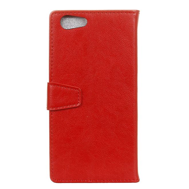 HTC Desire 12 Handyhülle - Crazy Horse II Leder Series Case - rot