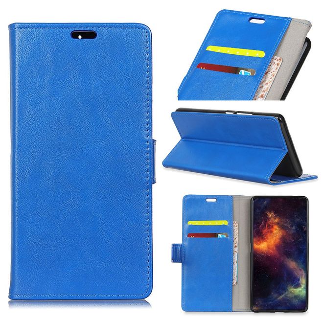 HTC Desire 12 Handyhülle - Crazy Horse II Leder Series Case - blau