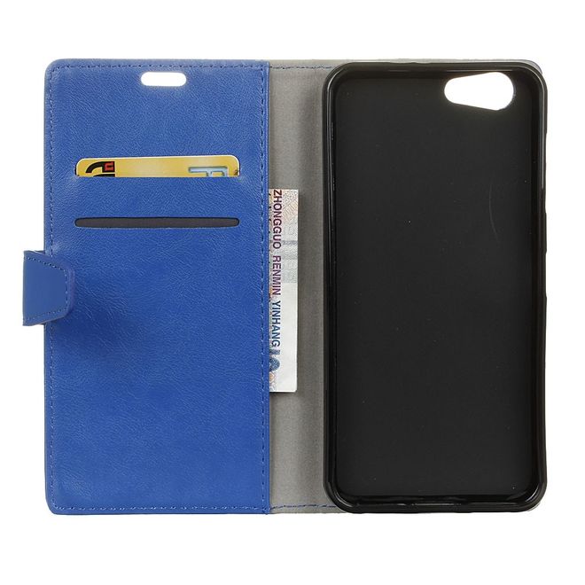 HTC Desire 12 Handyhülle - Crazy Horse II Leder Series Case - blau