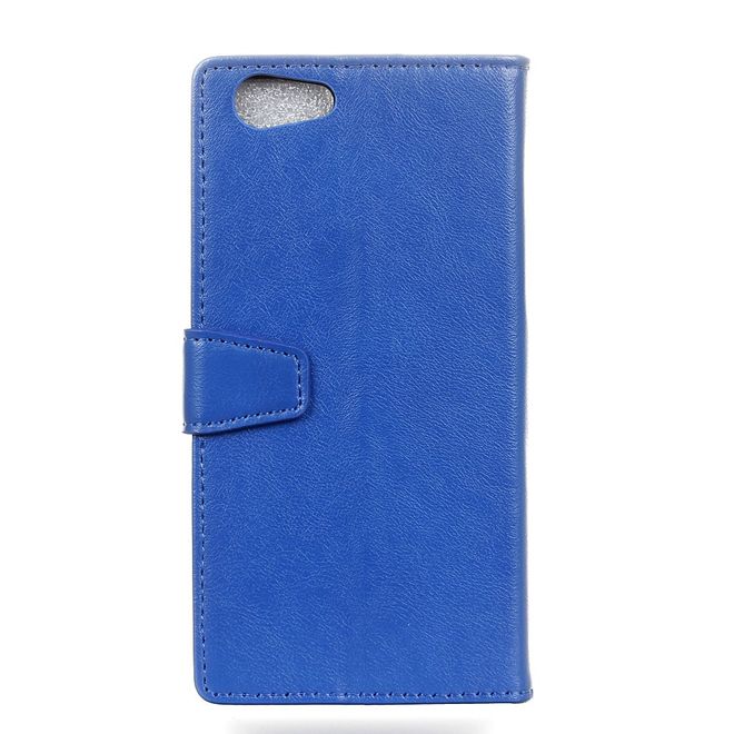 HTC Desire 12 Handyhülle - Crazy Horse II Leder Series Case - blau