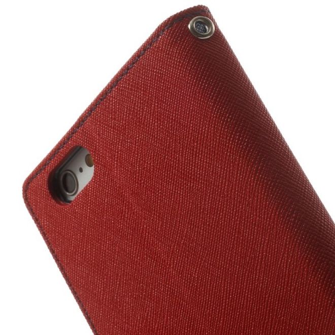 Goospery - Sony Xperia XZ2 Hülle - Handy Bookcover - Fancy Diary Series - rot/navy