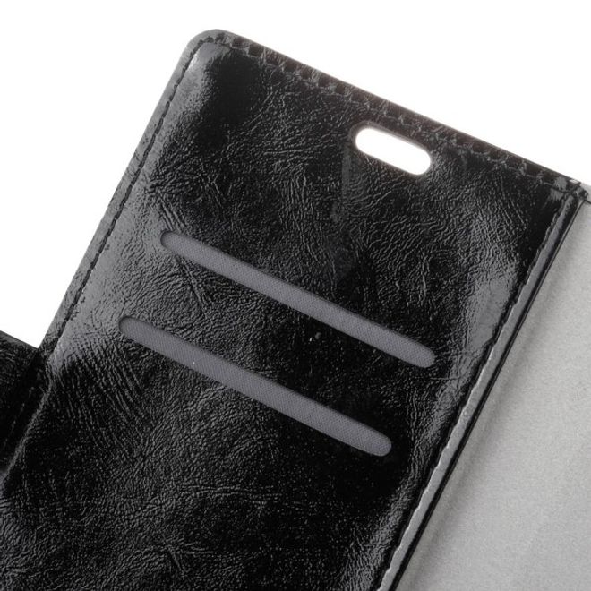 Xiaomi Redmi 4A Handyhülle - Crazy Horse Leder Bookcover Series - schwarz