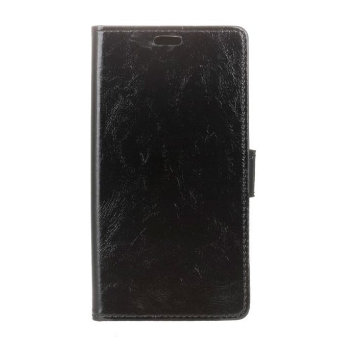 Xiaomi Redmi 4A Handyhülle - Crazy Horse Leder Bookcover Series - schwarz