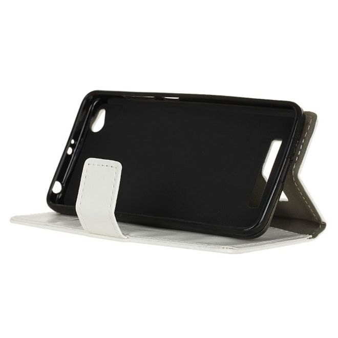 Xiaomi Redmi 4A Handyhülle - Crazy Horse Leder Bookcover Series - weiss