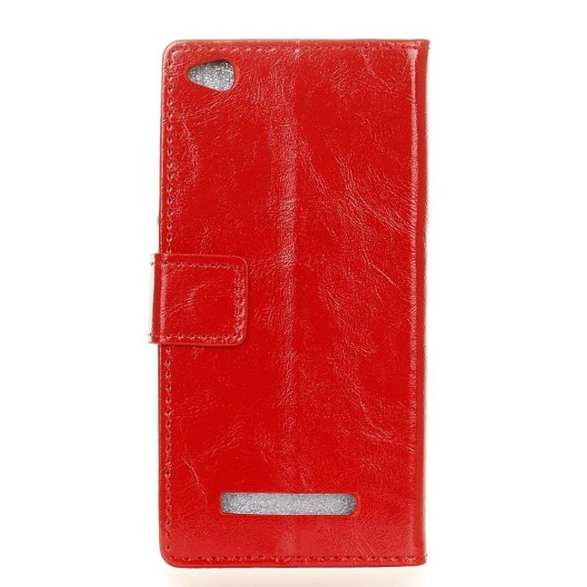 Xiaomi Redmi 4A Handyhülle - Crazy Horse Leder Bookcover Series - rot